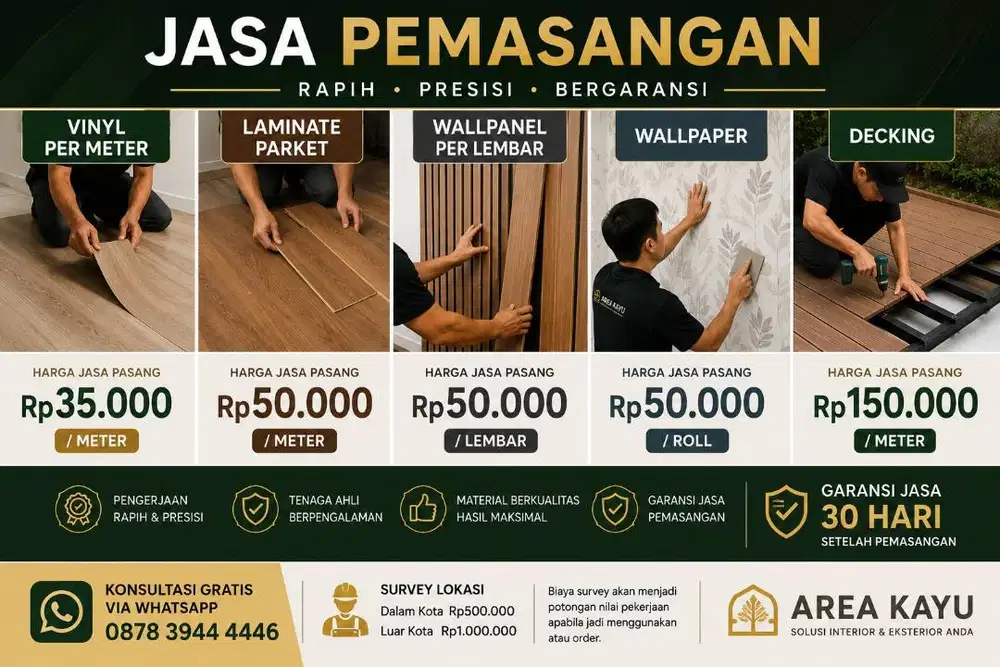 Jasa Pasang Lantai Kayu SPC • Vinyl • Parket – Rapi & Bergaransi