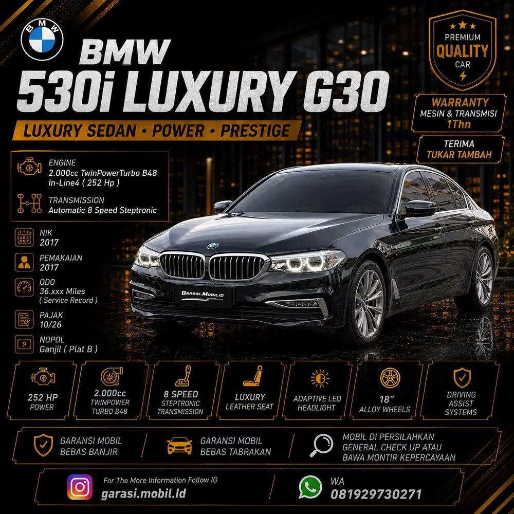 BMW 530i Luxury G30 2017
