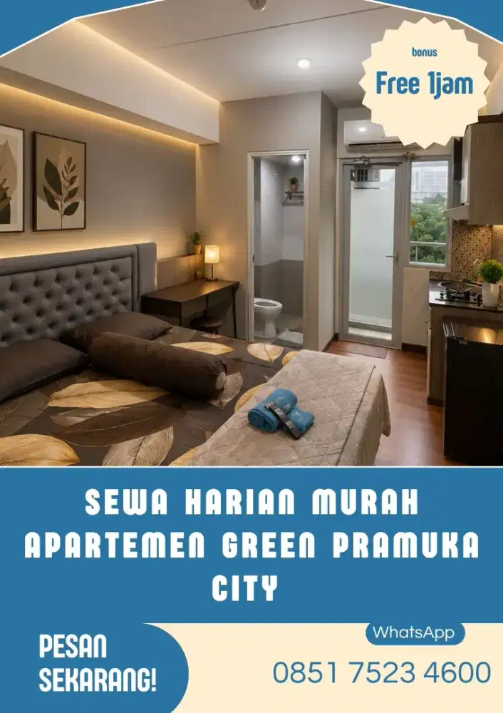 sewa harian murah apartemen green Pramuka city Jakarta pusat