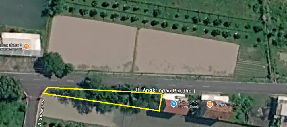 Jual Tanah Kering Strategis menghadap jalan Srowot Wedi