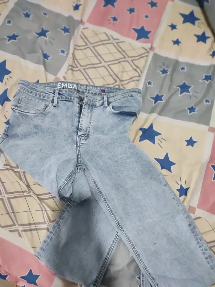 Jual EMBA Denim reguler acid wash ukuran 37