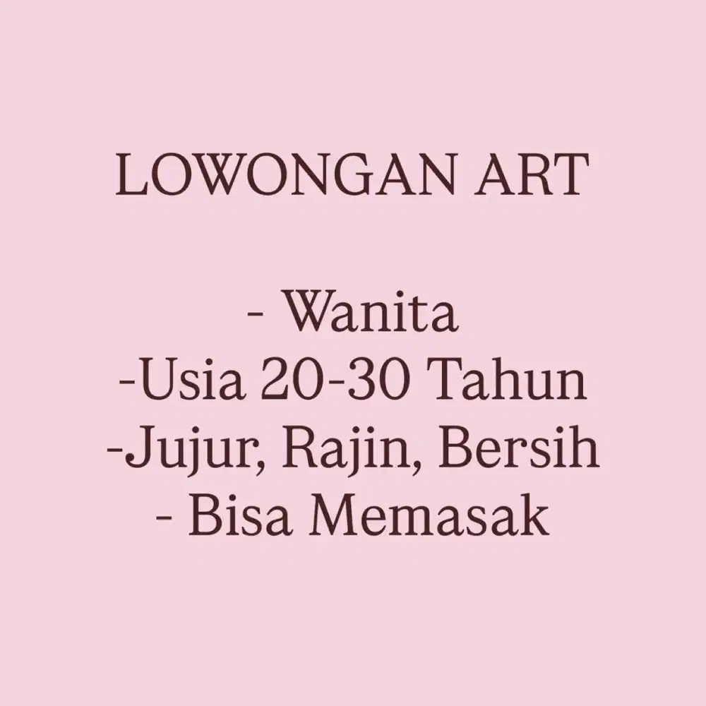 Lowongan art PP