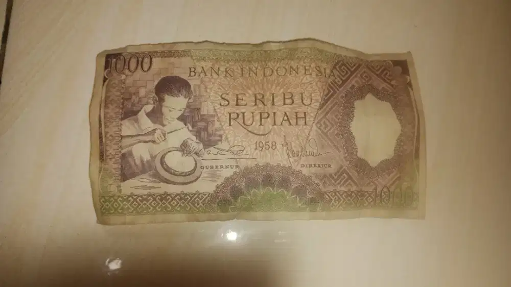 koleksi uang 1000rp thn 1958