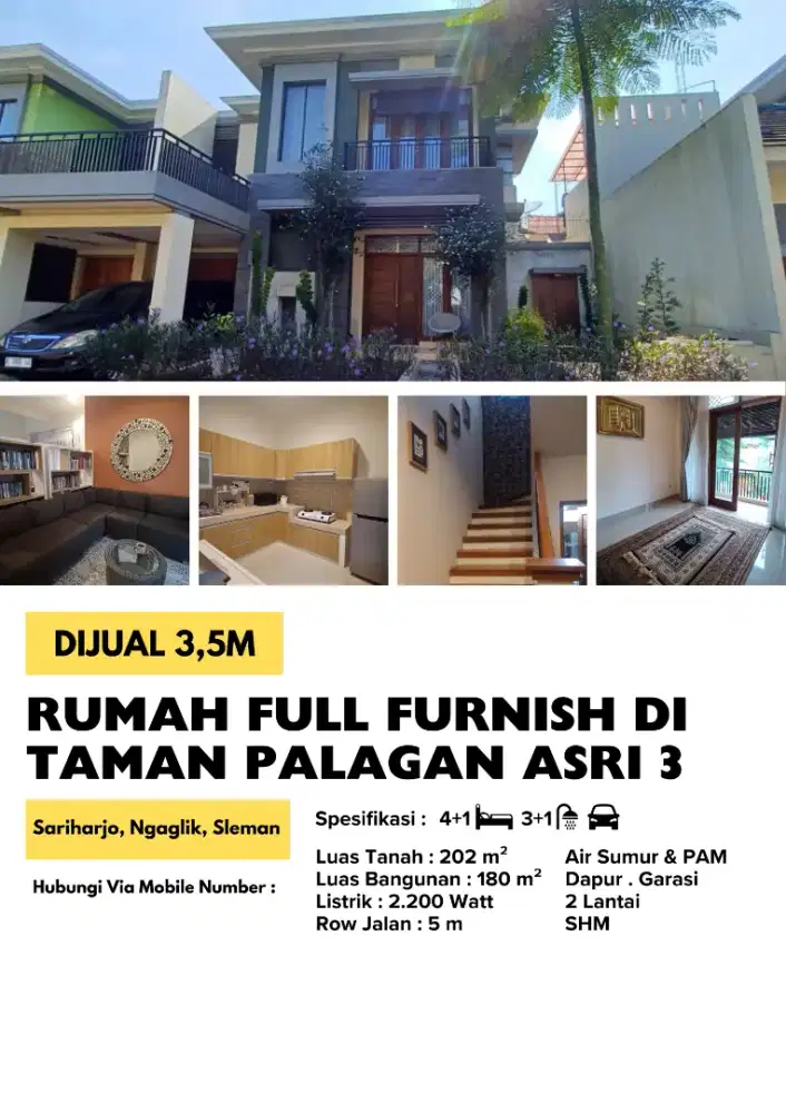 DIJUAL Rumah Minimalis di Taman Palagan Asri 3 Sleman Yogyakarta