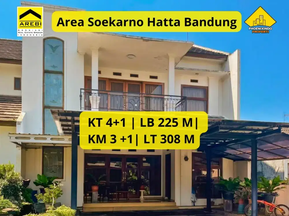 Dijual Rumah Hook Siap Huni Area Soekarno Hatta Bandung LT 308 m² | 4+1 KT | One Gate System | SHM & IMB | Rp 3,5 Milyar