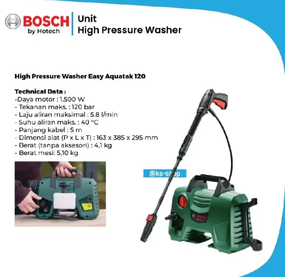 Bosch High Pressure Cleaner Easy Aquatak 120 120bar