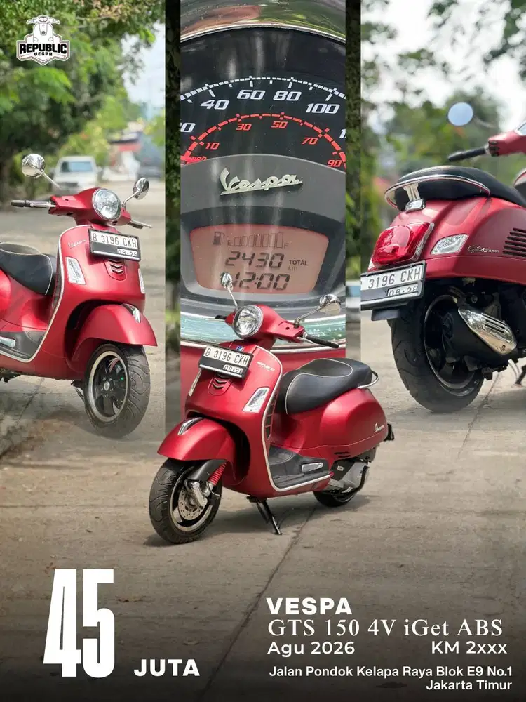 VESPA GTS 150 IGET 4V ABS 2018 ROSSO MATT PERFECT CONDITION