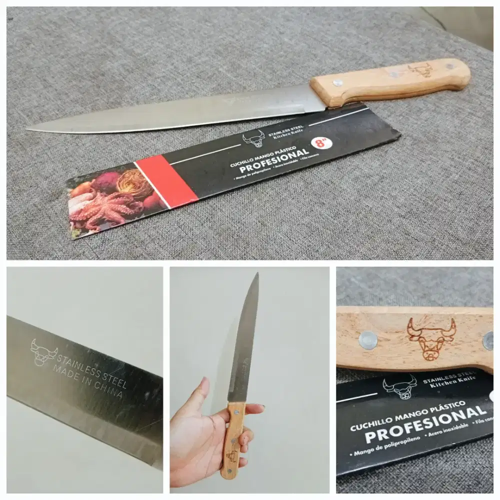 Pisau Daging Stainless Gagang Kayu
