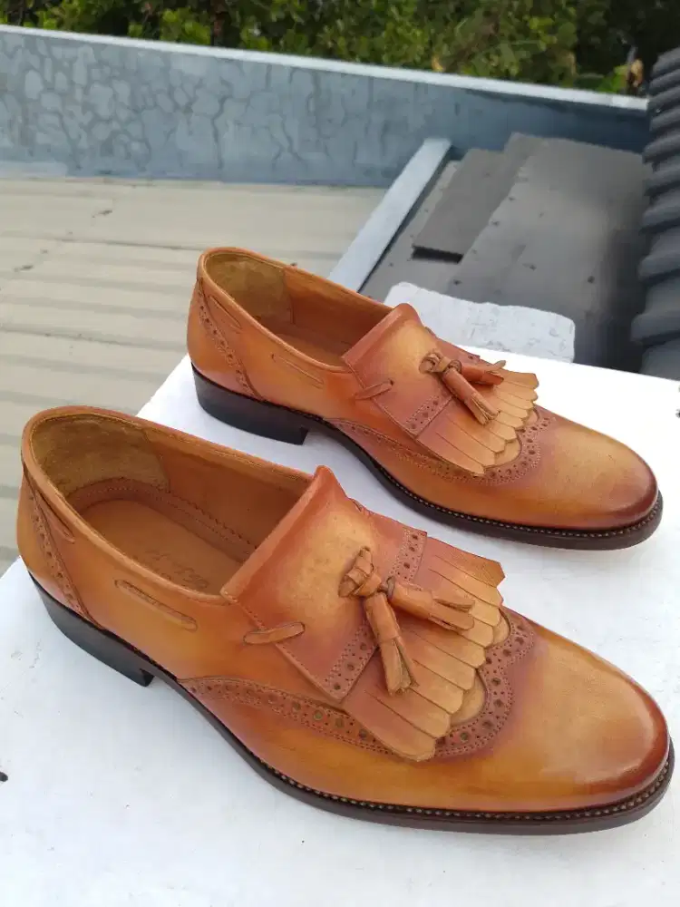 sepatu pria kulit asli dresshoes loafer bandung size 43