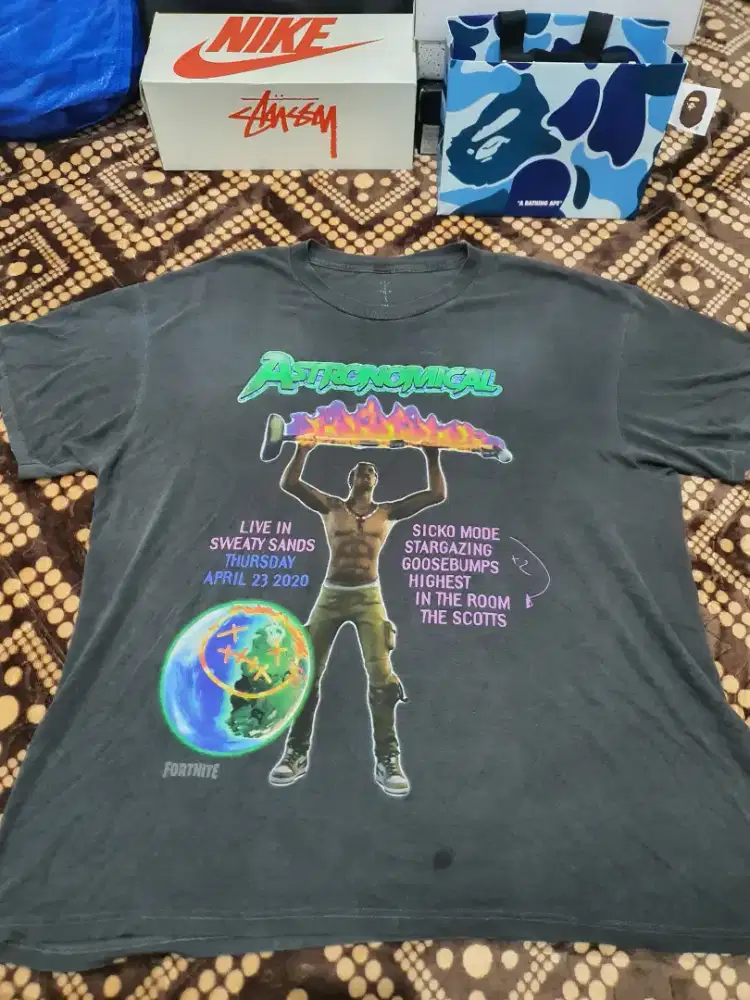 Travis Scott Back Bling Washed Black Tee