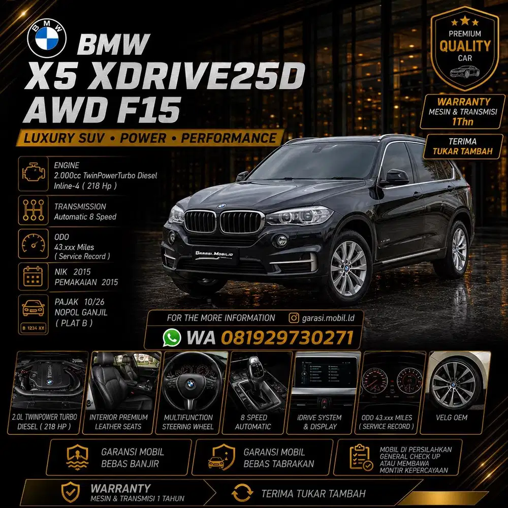 BMW X5 Xdrive25d AWD F15 2015