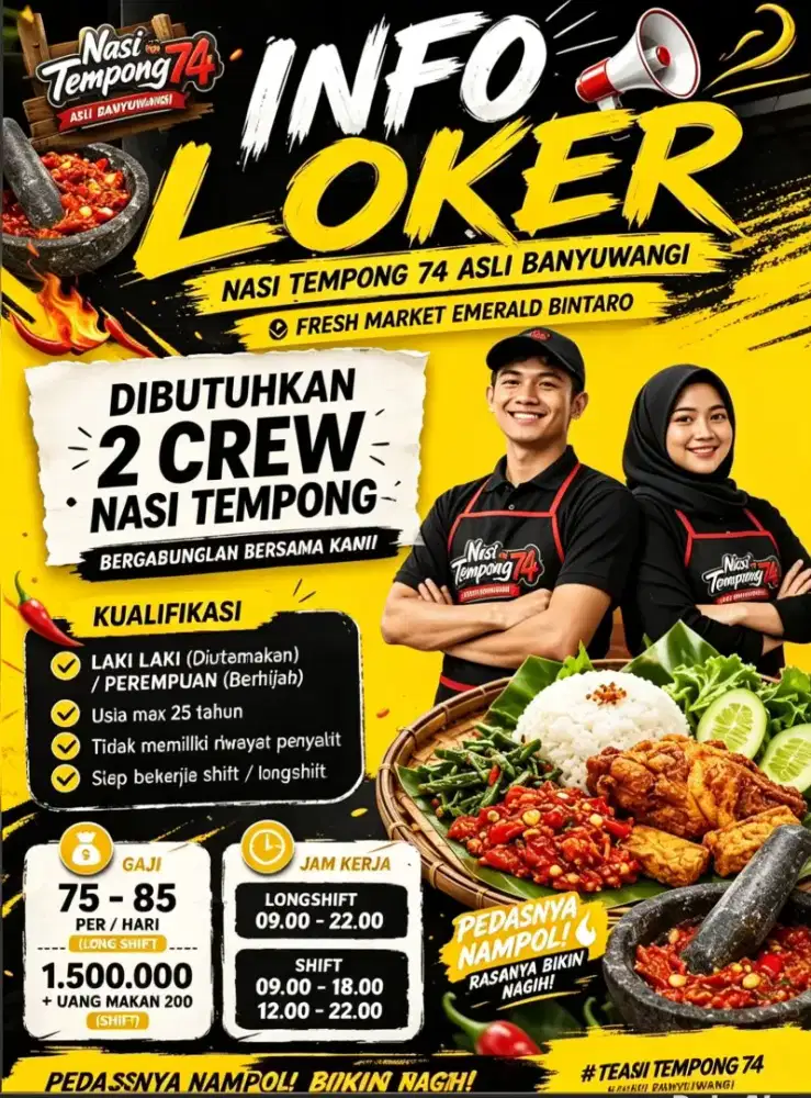 DIBUKA KEMBALI INFO LOKER SEGO TEMPONG
