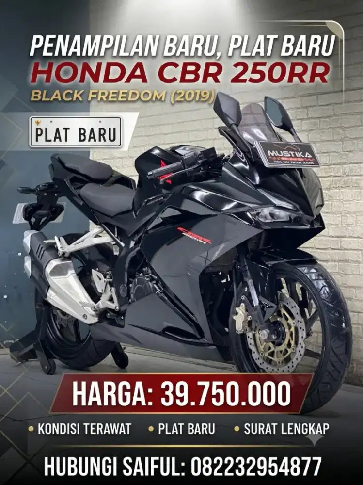 Perfect Condition!!Honda CBR 250RR 2019 N Asli Black Fredom-Mustika