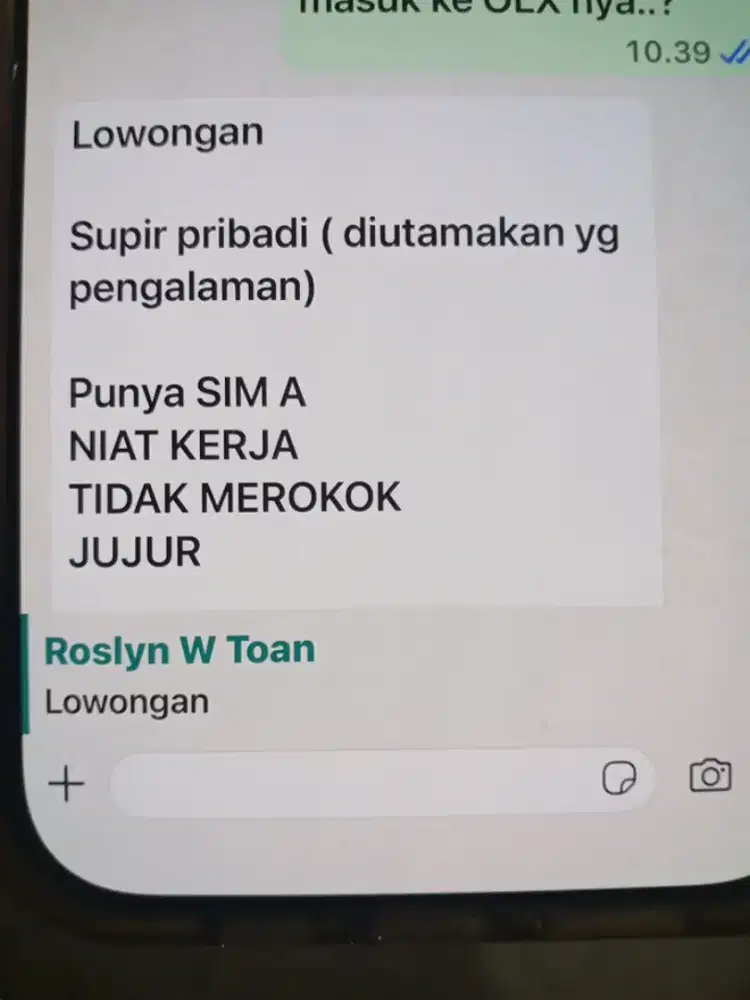 Dicari supir pribadi