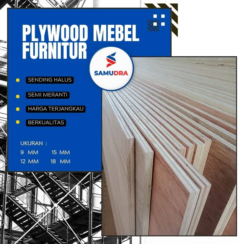triplek mebel furnitur 15mm sending halus 2 sisi