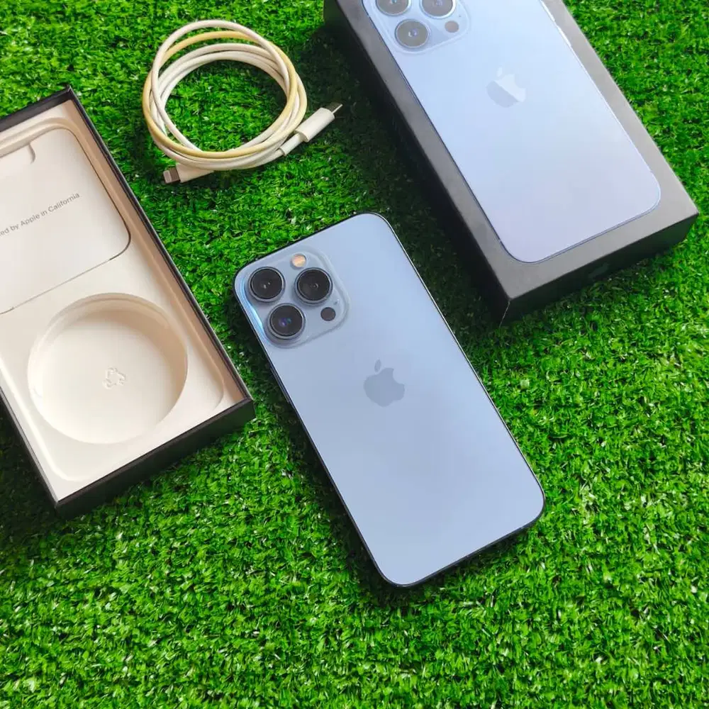 iPhone 13 Pro 128GB Sierra Blue BH 71% Fullset ori ada dent di atas