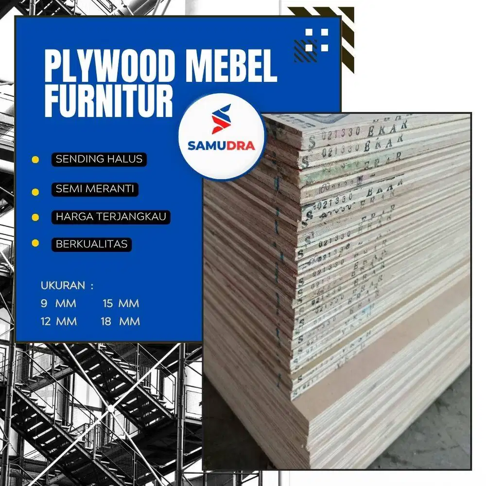 plywood / triplek / multiplek semi meranti untuk mebel furnitur 12mm