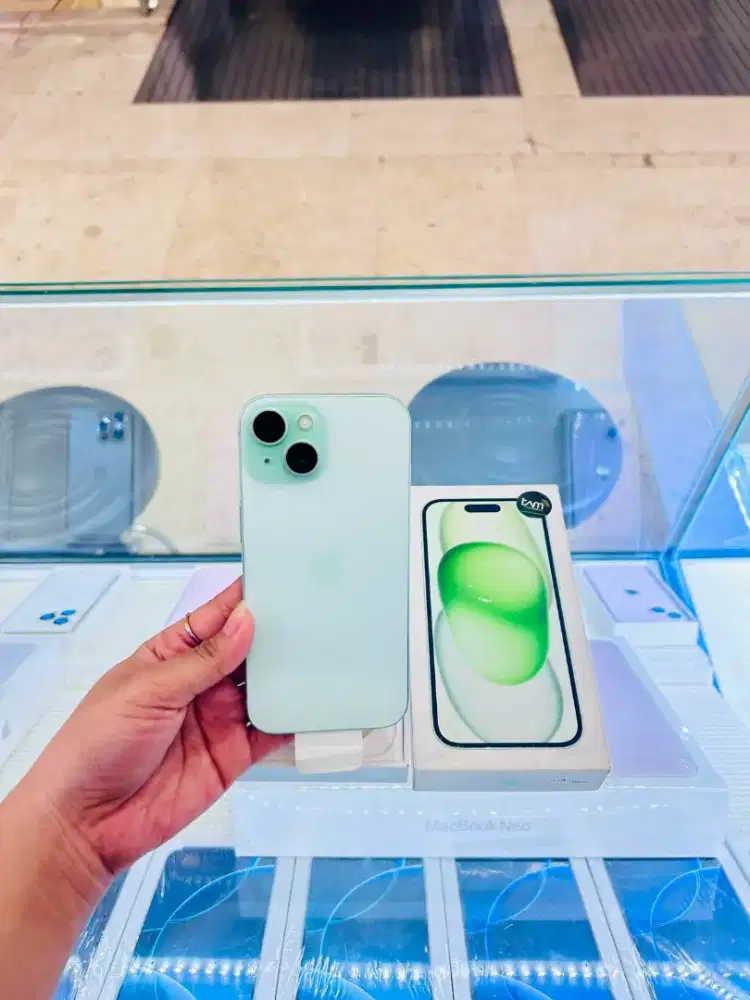 iPhone 15 128GB Green BH 82% ex iBox Resmi original Lengkap Fullset