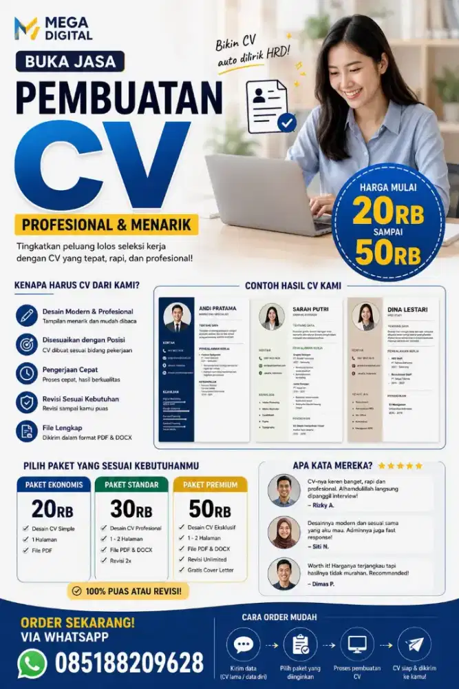 Jasa Pembuatan CV Lamaran Kerja Profesional & Menarik — Proses Cepat