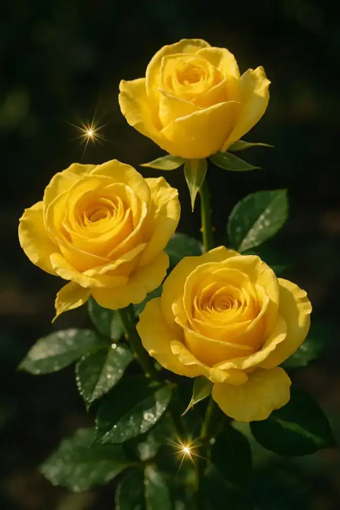 Tanaman hias berduri mawar yellow blooming