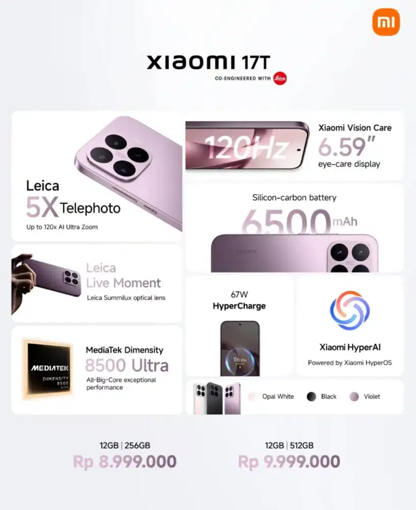 Xiaomi 17T ram 12 rom 512