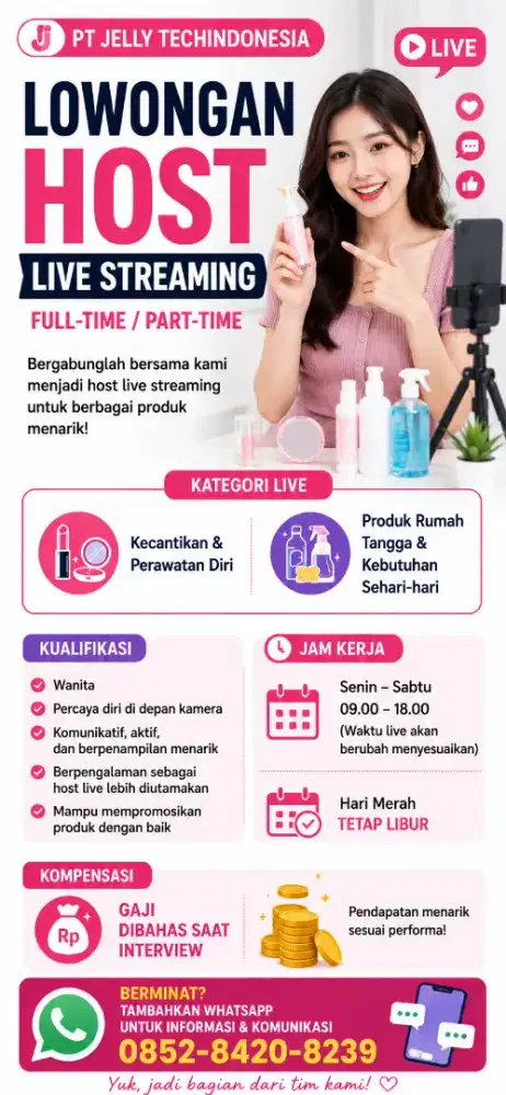 LOWONGAN HOST LIVE STREAMING