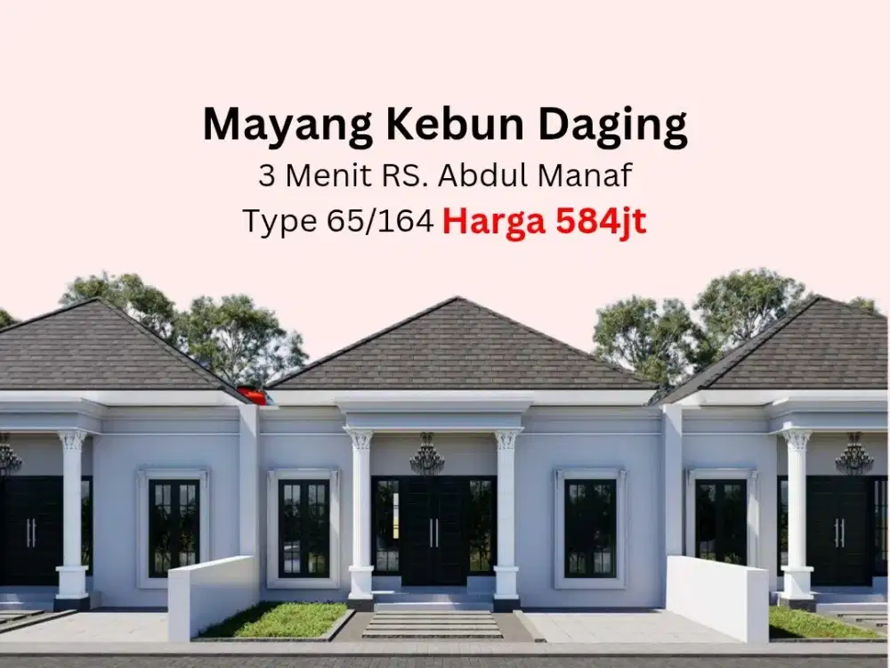Jual Rumah Mayang Kebun Daging Kota Jambi Type 65/164