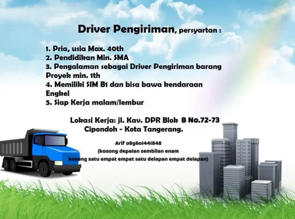 Lowongan kerja driver PT