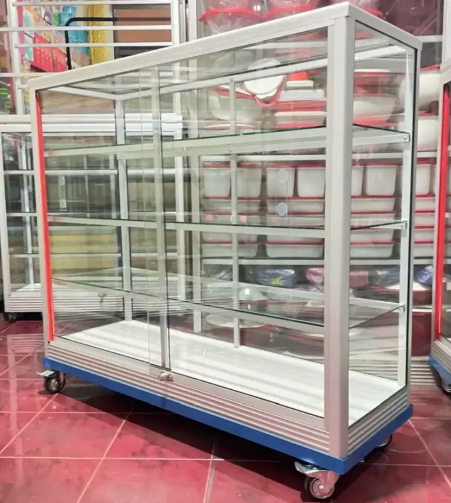 Etalase Ukuran 1,2Mx1M Pakai Roda Harga Murah