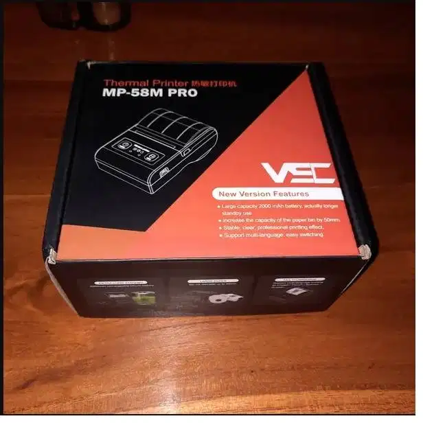 printer mobile thermal bluetooth 58mm VSC 58C 1500mah Orange