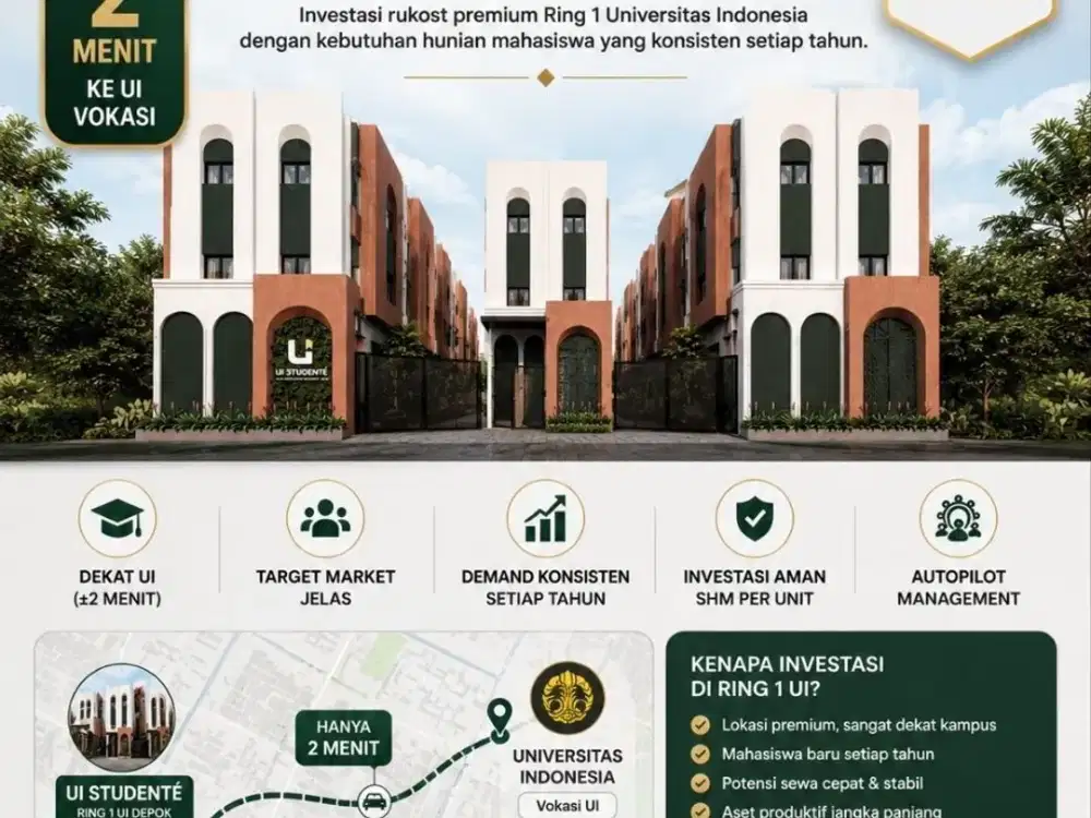 Promo Kost Kosan Eksklusif 2 Menit Dari Kampus Universitas Indonesia UI Depok