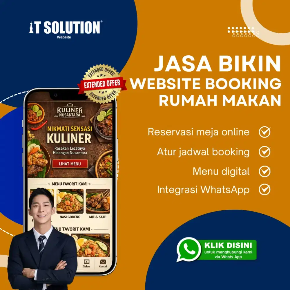 Jasa Bikin Website Booking Rumah Makan Siap Pakai