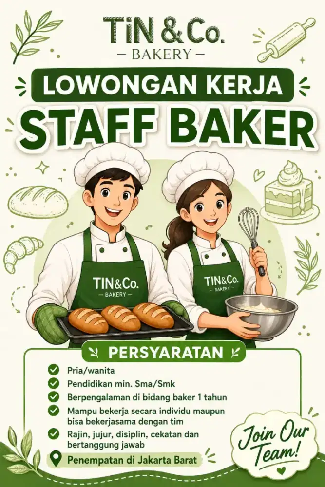 Lowongan Pekerjaan Staff Baker