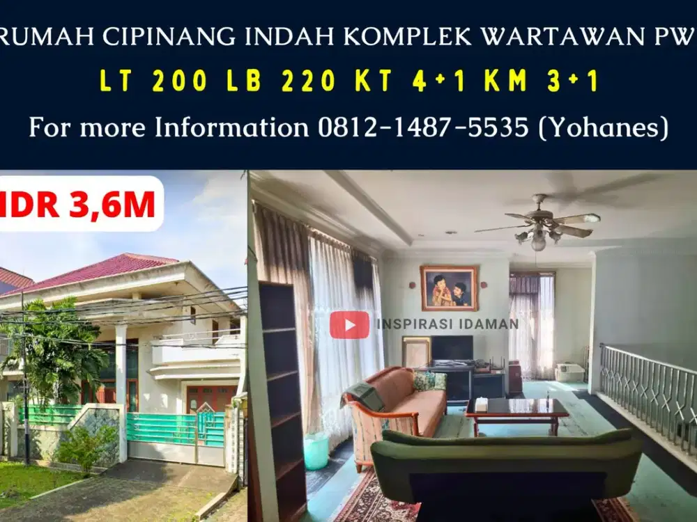 Rumah Cipinang Indah Komplek Wartawan PWI luas 200mtr