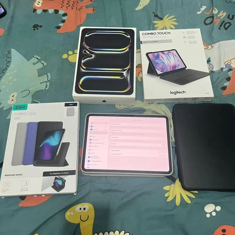Ipad pro m5 256gb 11 inch plus logitech combo touch dan esr second
