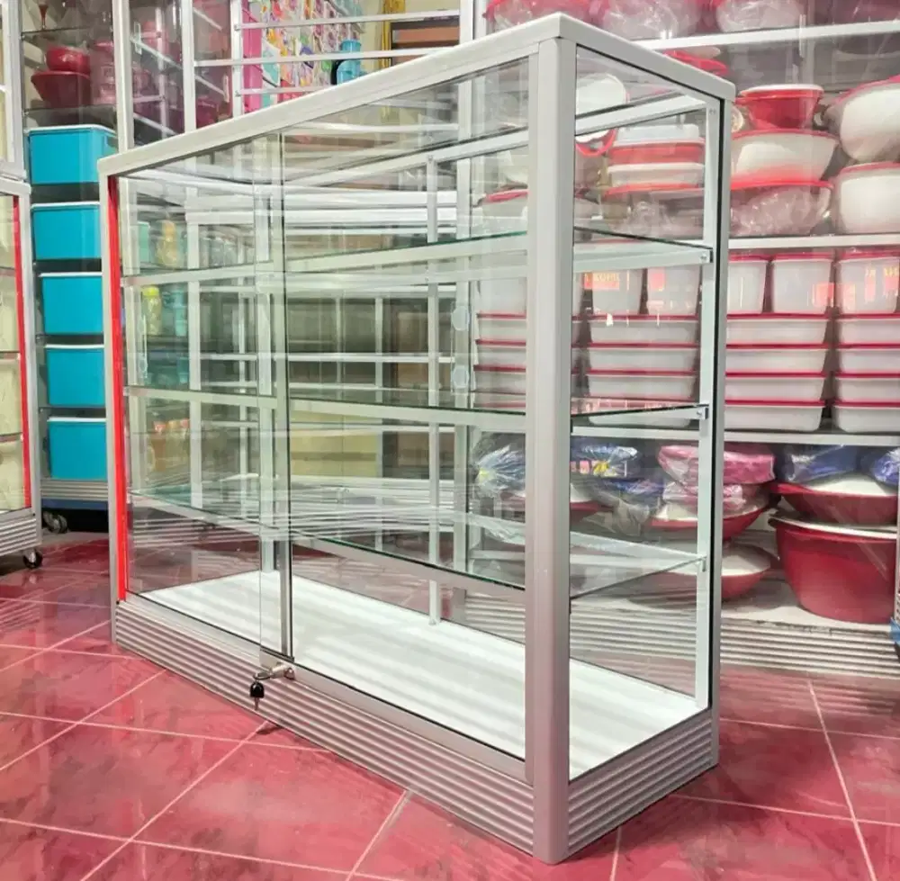 Etalase Panjang 1,2 Meter Kaca full 5mm