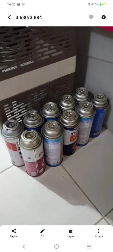 Buat yg cari gas isi ulang fortebel kita jual harga 10 rbu,