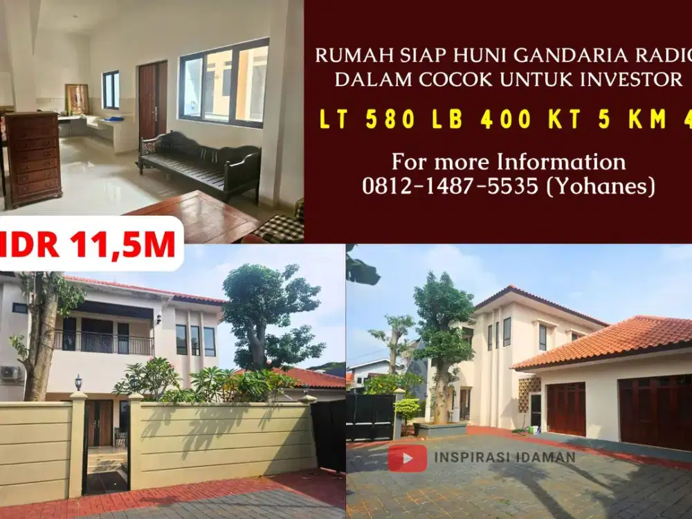 Rumah Siap Huni Gandaria Radio Dalam Cocok Untuk Investor