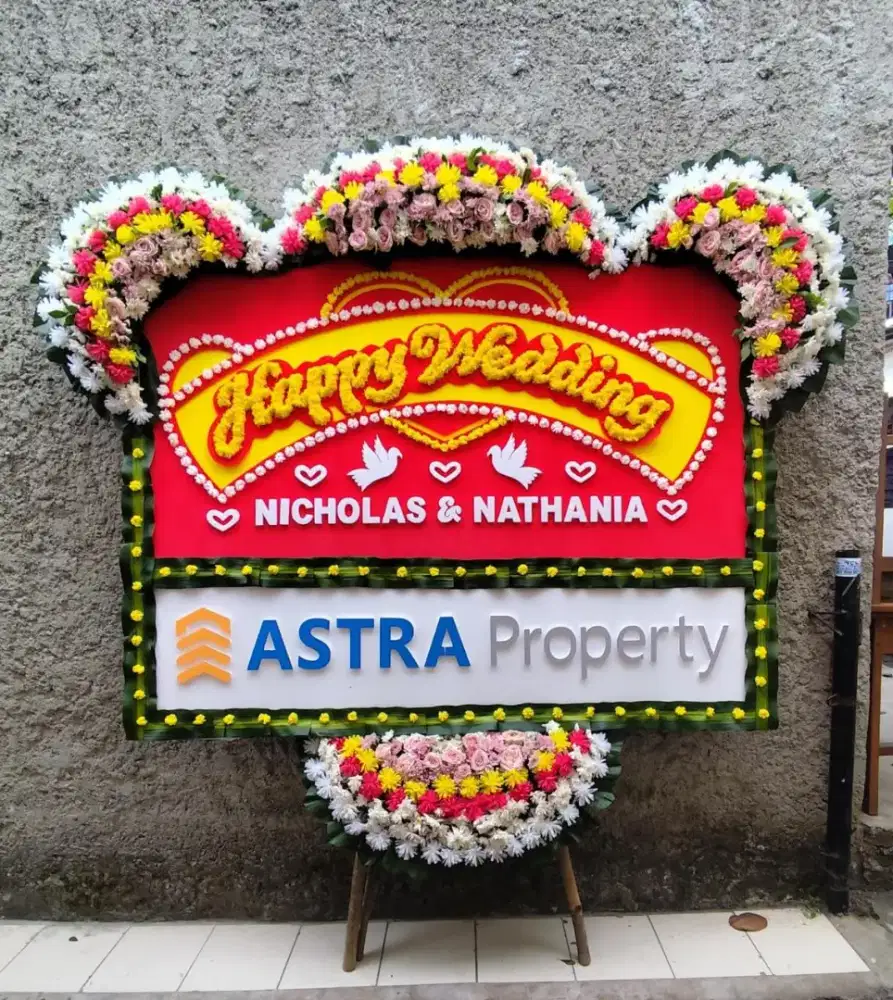 Papan Bunga Wedding Custom Logo Jakarta Bisa Request