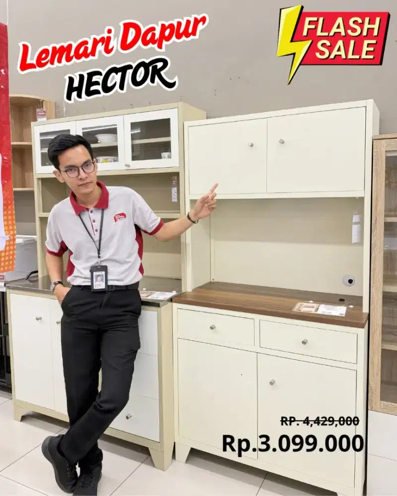 Promo cicilan lemari dapur bunga 0% Gratis 1x angsuran
