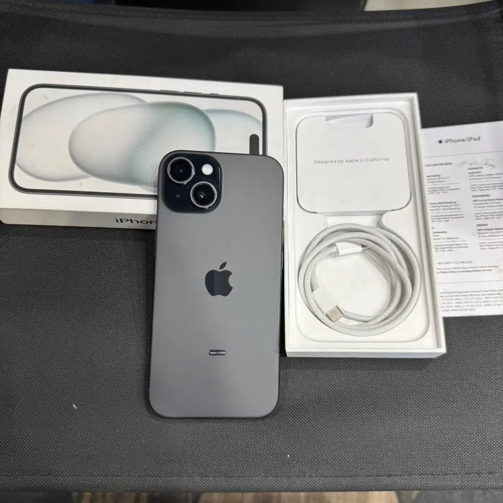 iphone 15 128gb resmi ibox seminggu pakai cc11x bh 100 set original