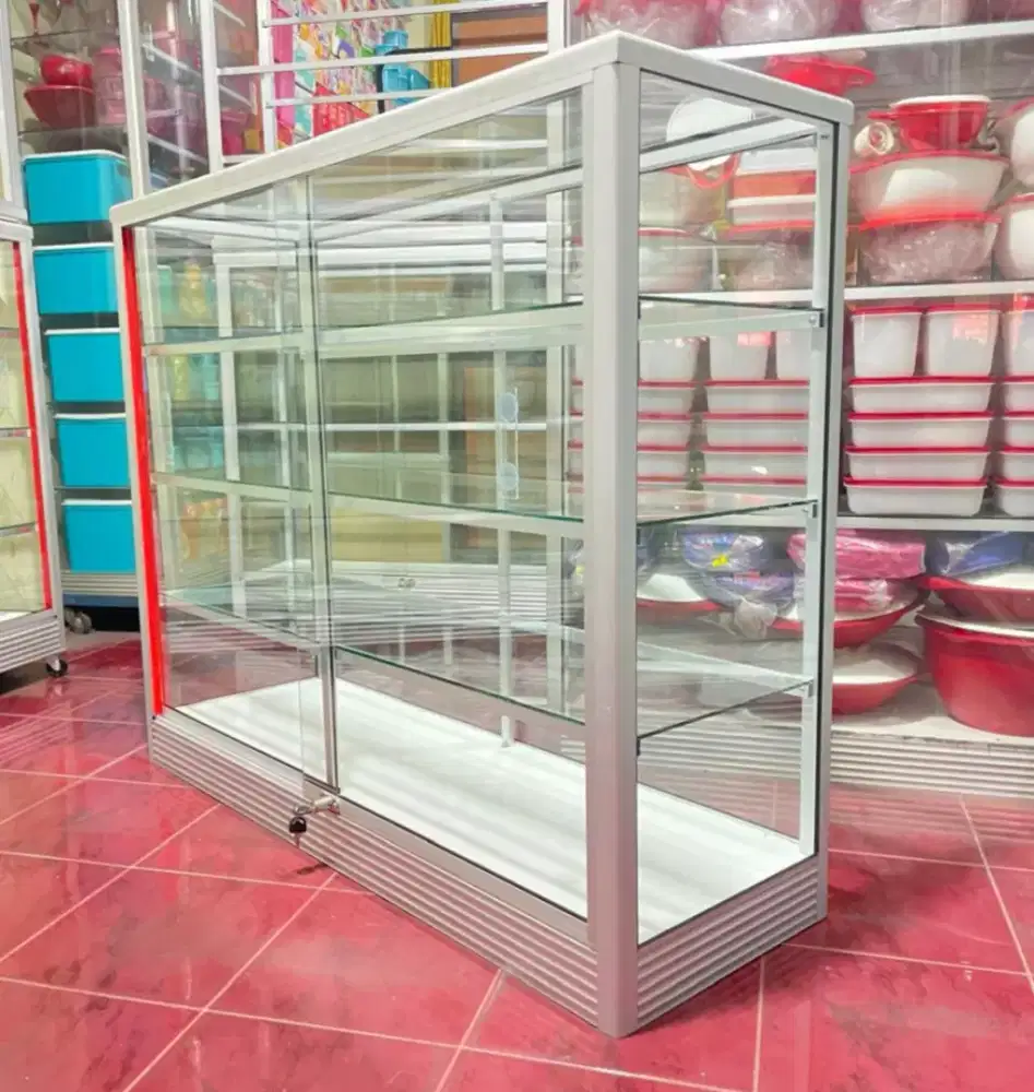 Etalase Panjang 1,2Mx1M Kondisi Baru