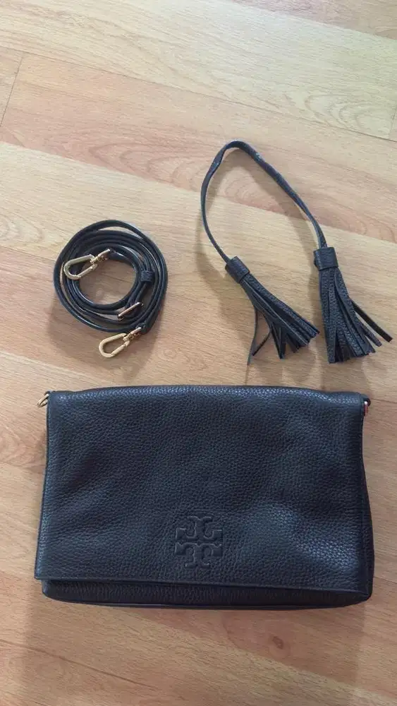 Tory Burch Thea Foldover Crossbody Black