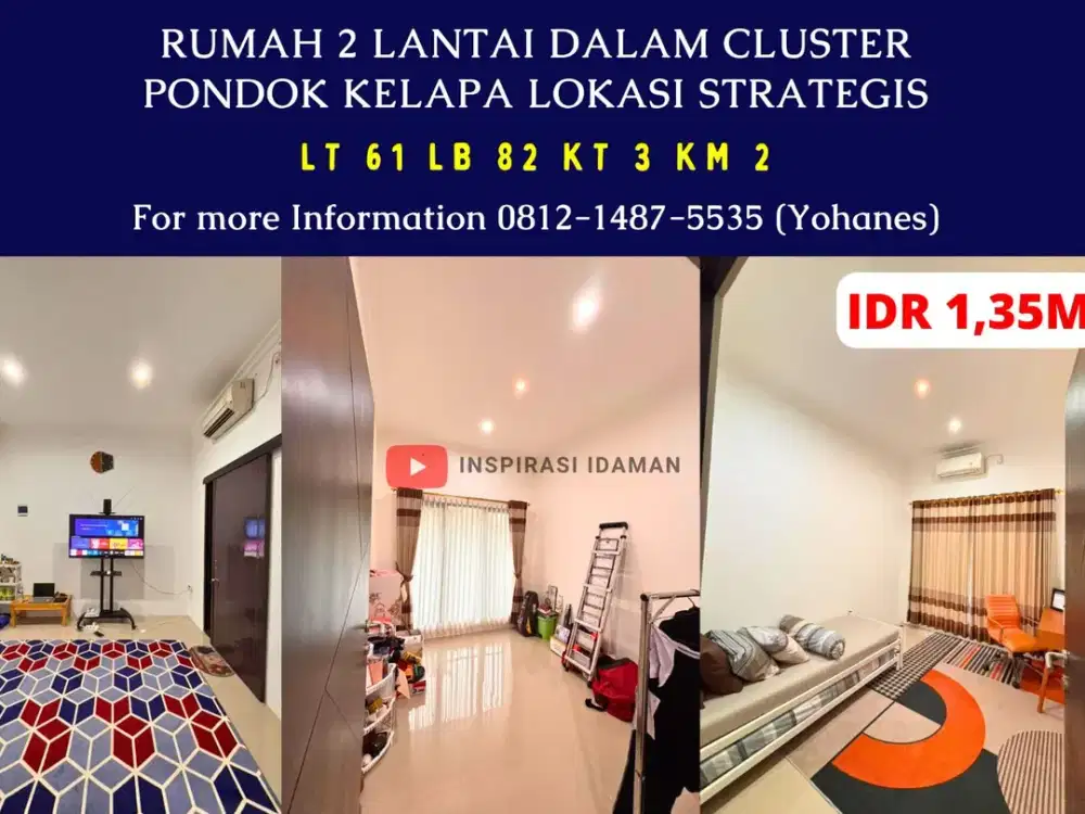 Rumah Cluster pondok Kelapa Lokasi Strategis