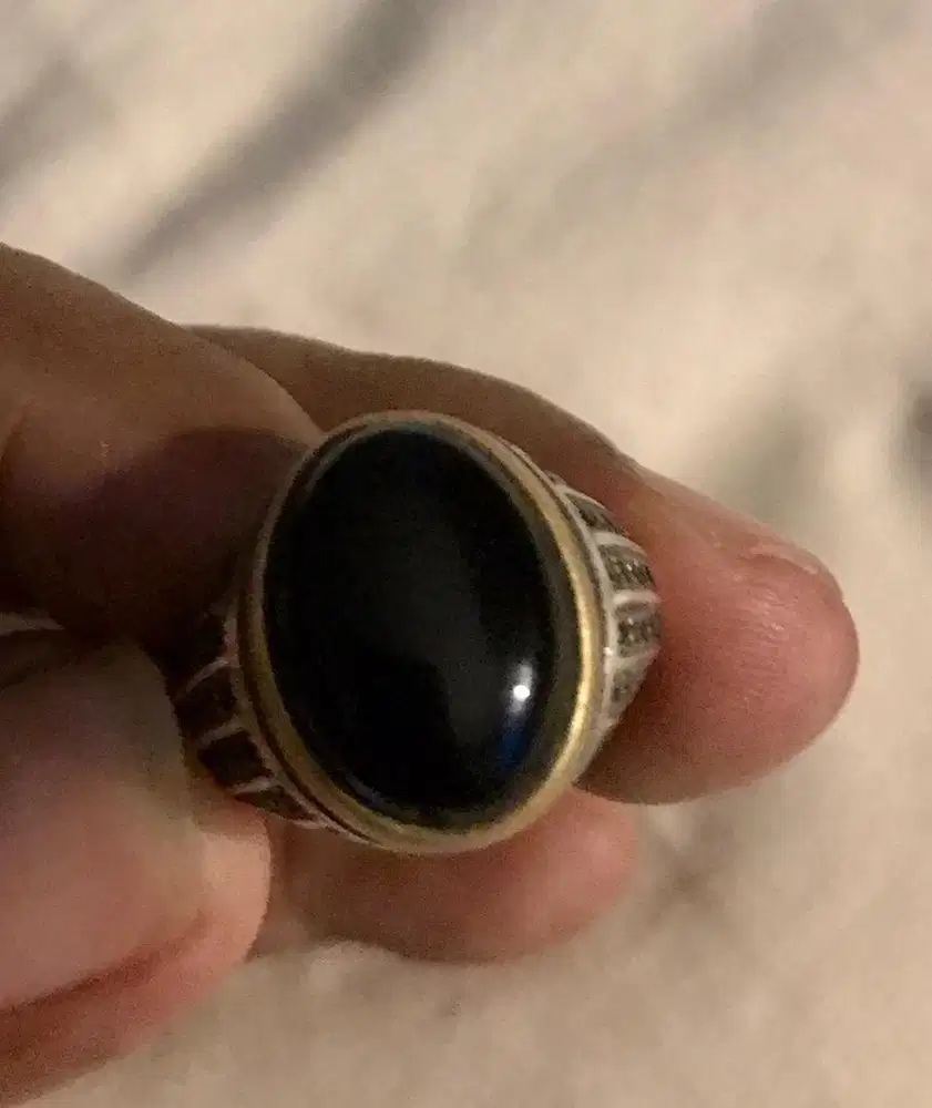 Cincin perak akik Hitam dr Madinah