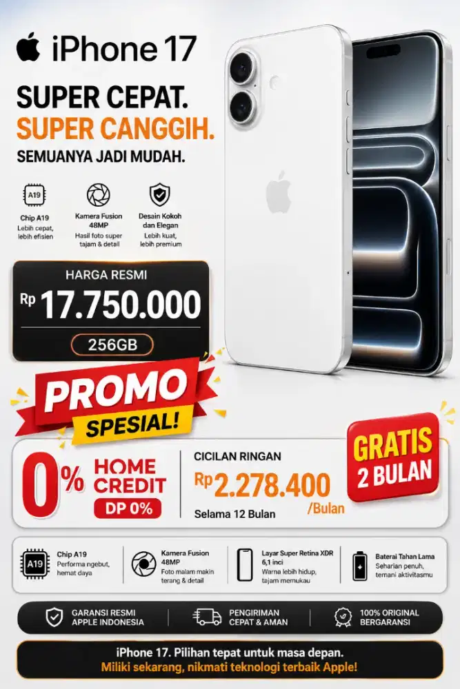 IPHONE 17 256GB BARANG BARU BERGARANSI IBOX RESMI TAM