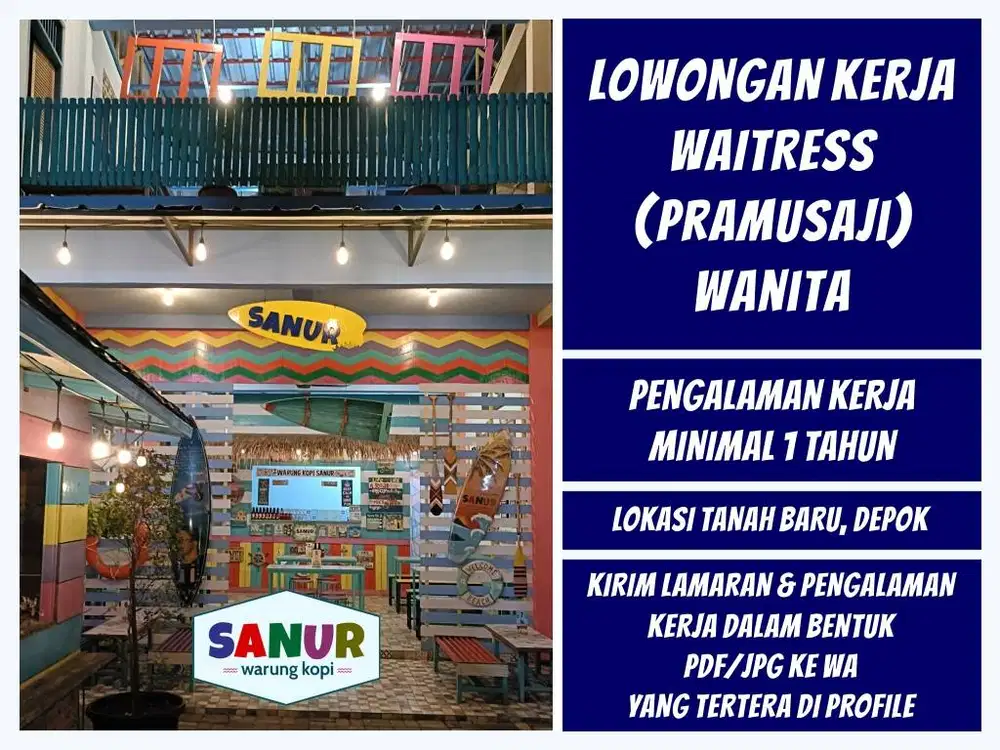 Warung Kopi Depok Membutuhkan Waitress (Pramisaji)