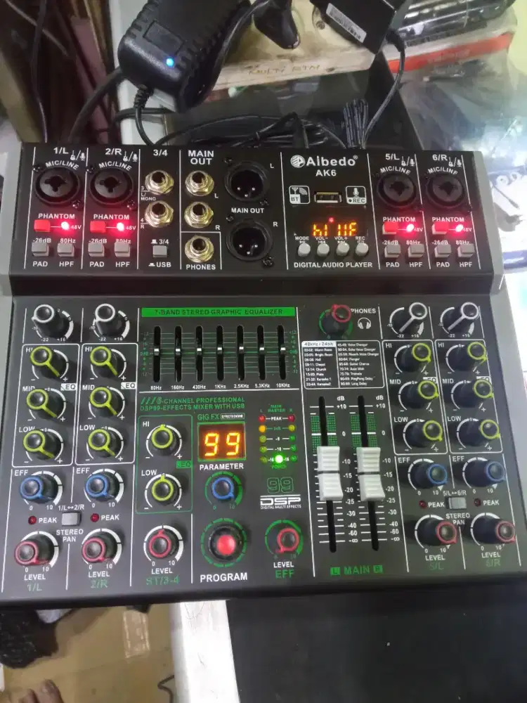 Audio mixer 6chanel, 99 dsp, equalizer