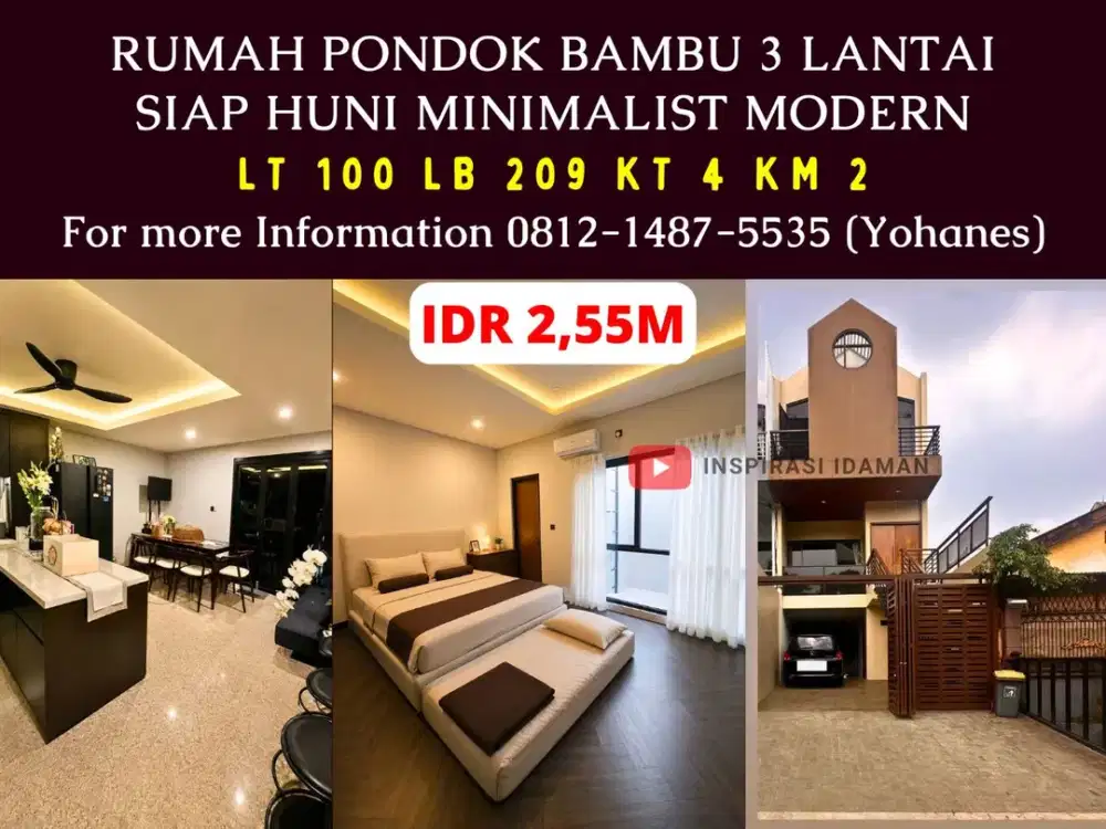Rumah Pondok Bambu Siap Huni Minimalist Modern