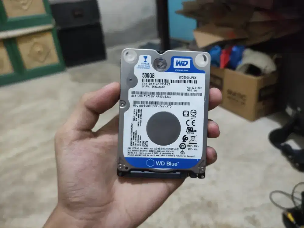 Hdd/hardisk 2,5 inch copotan laptop wd blue 500gb, sentinel 100% semua